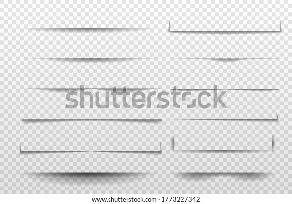 Realistic page separator line or shadow\
divider for web page. Page dividers. Illustration for your design.\
Vector illustration
