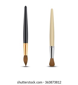 realistic paintbrush set isolated on a white background. Vector illustration.