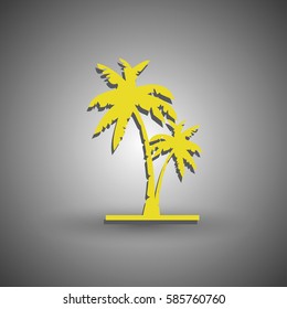 Realistic Palm Tree Silhouette