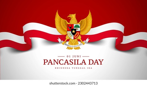 Realistic pancasila day background illustration