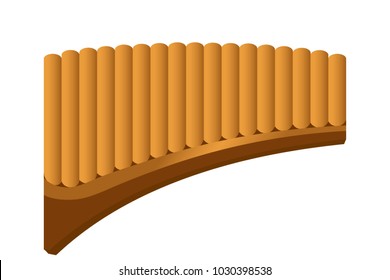 Realistic pan-pipe vector illustration.