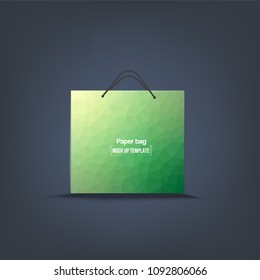 Realistic paper bag mock up template. Vector illustration