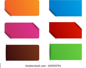 Realistic paper banners over white. Vector illustration. 