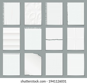 Realistic paper blank sheets with shadow isolated