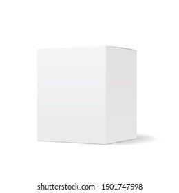 Realistic paper box mockup. Packaging box with shadow - stock vector.