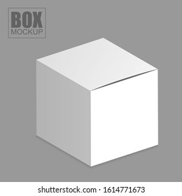 Realistic paper box mockup. Packaging box with shadow - stock vector