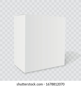 Realistische Papierbox ist ein Musterbeispiel. Packbox mit Schattenstock-Vektorillustration.