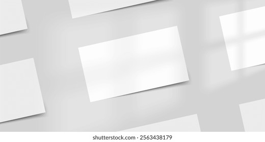 Realistic paper card mockup for your Business design template. Blank empty card mockup for poster.