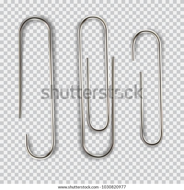 Realistic Paper Clip Set Isolated On Stock Vector (Royalty Free ...