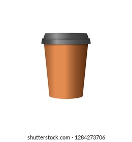 Realistic paper coffee cup.