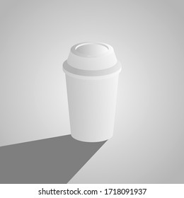 Realistic paper coffee cup set. Vector 