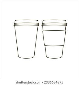 Realistisches Papier-Kaffeetassen-Set. Vektorgrafik