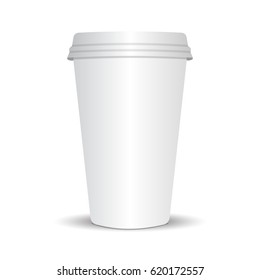 Realistic paper coffee cup. Vector EPS10 illustration.