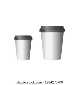 Realistic paper coffee cup's. Small and large size.