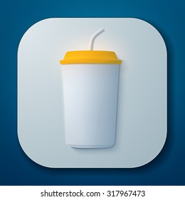 Realistic Paper Cup Icon, Vector EPS10