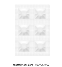 Realistic Paper Drugs Pack. Tablets In Blister. EPS10 Vector