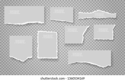 Realistic paper elements set.Simple  borders and figures for your projects. Paper with shadow.