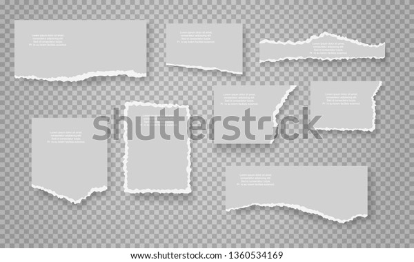 Realistic paper elements set.Simple \
borders and figures for your projects. Paper with\
shadow.