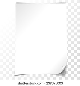 Realistic paper list template, vector illustration