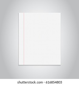Realistic paper note on gray background