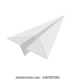 Realistic paper plane vector design illustration isolated on white background