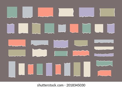 Desechos de papel realistas con bordes rotos. Toma nota blanca.