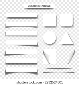 Realistic paper shadow effects. Web banners shadows with corners