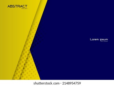 Realistic paper shape with half tone dot and blue background,Modern template