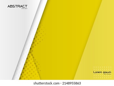 Forma de papel realista con punto de medio tono y fondo amarillo,Plantilla moderna