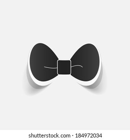 Realistic paper sticker: bow. 