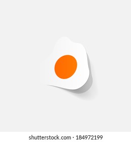 realistic paper sticker: egg. 