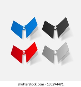 Realistic paper sticker: lace collar. Isolated illustration icon