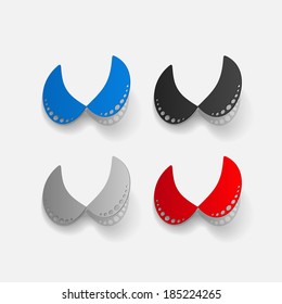 Realistic paper sticker: lace collar. Isolated illustration icon