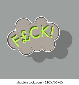 realistic paper sticker on theme Comic Speech Bubble