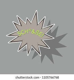 realistic paper sticker on theme Comic Speech Bubble