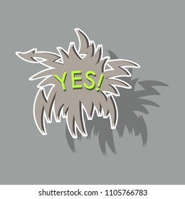 realistic paper sticker on theme Comic Speech Bubble