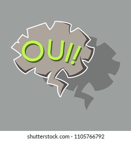 realistic paper sticker on theme Comic Speech Bubble
