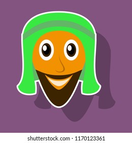 realistic paper sticker on theme Arabic business arabic man smiling