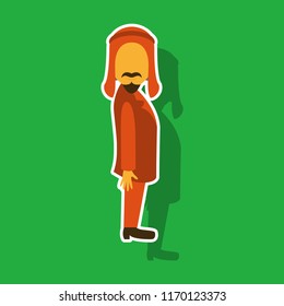 realistic paper sticker on theme Arabic business businessman