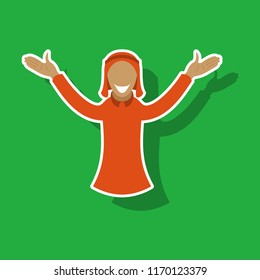 realistic paper sticker on theme Arabic business businessman