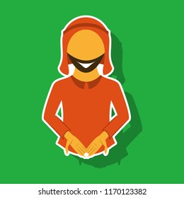 realistic paper sticker on theme Arabic business businessman