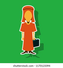 realistic paper sticker on theme Arabic business businessman