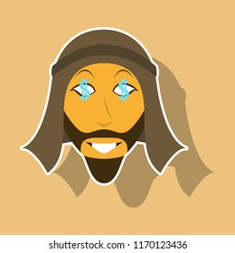 realistic paper sticker on theme Arabic business Muslim businessman