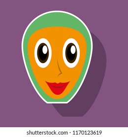 realistic paper sticker on theme Arabic business arabic woman smiling