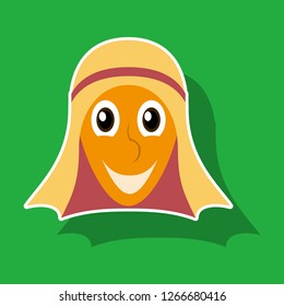 realistic paper sticker on theme Arabic business arabic man smiling