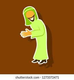 realistic paper sticker on theme Arabic business businessman