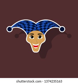 realistic paper sticker on theme humor jester comedy