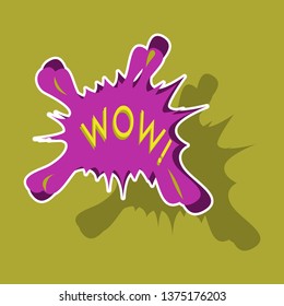 realistic paper sticker on theme Comic Speech Bubble