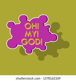 realistic paper sticker on theme Comic Speech Bubble