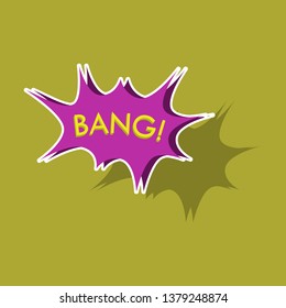 realistic paper sticker on theme Comic Speech Bubble